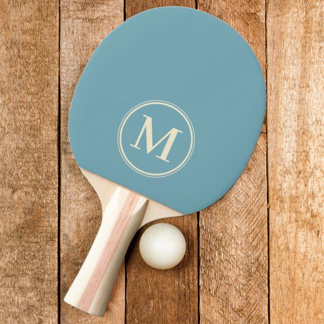 Raquette De Ping Pong Monogramme Uni Chaud Aqua Couleur d'après-midi (Créateur téléchargé)
