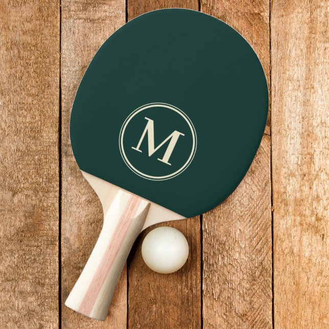 Raquette De Ping Pong Monogramme Uni Vert Sauge (Créateur téléchargé)
