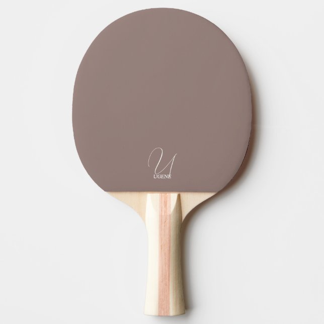 Raquette de ping pong monogrammée marron cacao (Devant)
