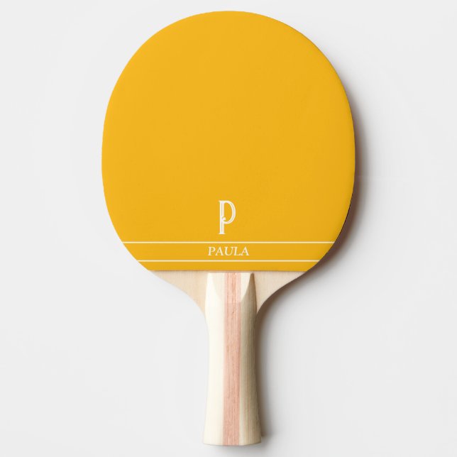 Raquette de ping pong monogrammée orange clair (Devant)