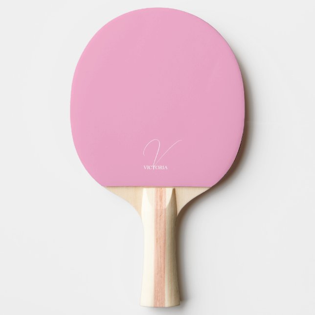 Raquette de Ping Pong Monogrammée Rose Pâle (Devant)