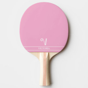 Raquette de ping pong monogrammée rose pâle