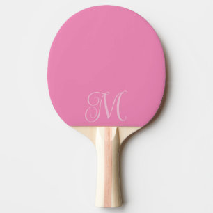 Raquette de ping pong monogrammée rose pastel