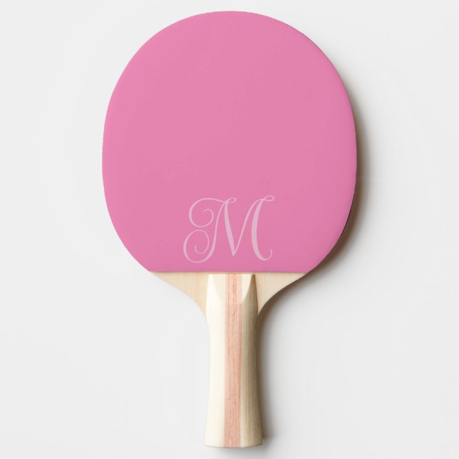 Raquette de ping pong monogrammée rose pastel  (Devant)