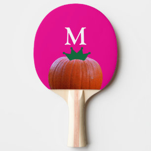 Raquette De Ping Pong Monogrammes Rose Orange Citrouille Faveur de Baby 