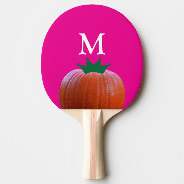 Raquette De Ping Pong Monograms rose orange Citrouille Baby shower Favor (Devant)
