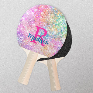 Raquette De Ping Pong Monographie de la fausse parties scintillant rose