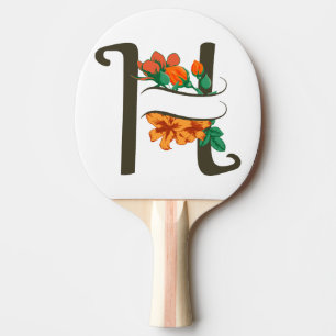 Raquette De Ping Pong Monographie florale H lettre majuscule