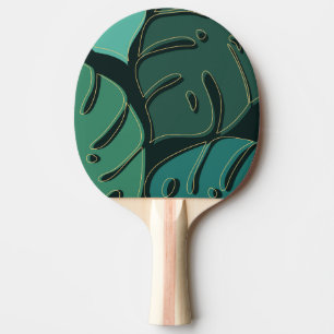 Raquette De Ping Pong Monstère géante verte design feuille