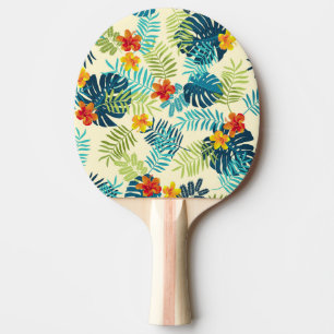 Raquette De Ping Pong Monstère tropicale Hibiscus Motif d'été