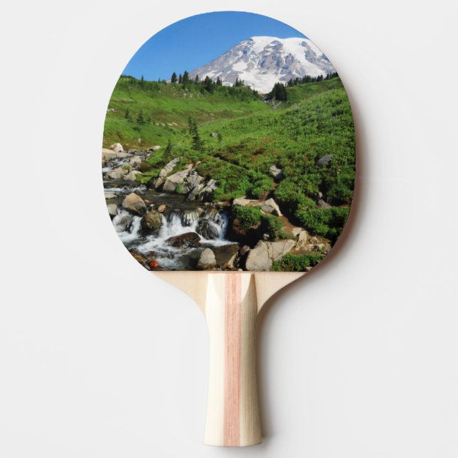 Raquette De Ping Pong Mont Rainier, cascade, enneigé (Devant)