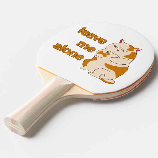 Raquette De Ping Pong Moody Grosse cat me laisse tranquille (Devant Angle)