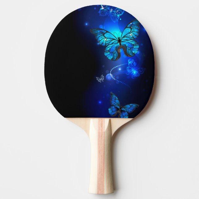 Raquette De Ping Pong Morpho Butterfly in the Dark Background (Devant)