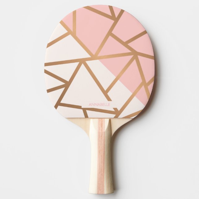 Raquette De Ping Pong Mosaïque d'or rose (Devant)
