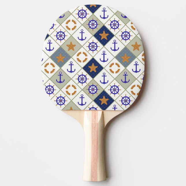 Raquette De Ping Pong Motif 2 de thème de mer (Devant)