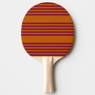 Raquette De Ping Pong Motif à cinq bandes rouge Bourgogne et orange brûl