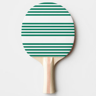 Raquette De Ping Pong Motif à cinq bandes vert et blanc de la forêt