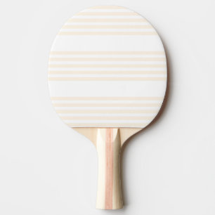 Raquette De Ping Pong Motif à cinq rayures beige et blanc