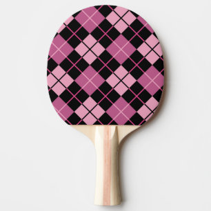 Raquette De Ping Pong Motif à motifs de losanges dans le noir et le rose