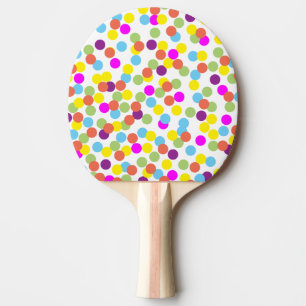 Raquette De Ping Pong Motif à pois colorés Design d'art abstrait