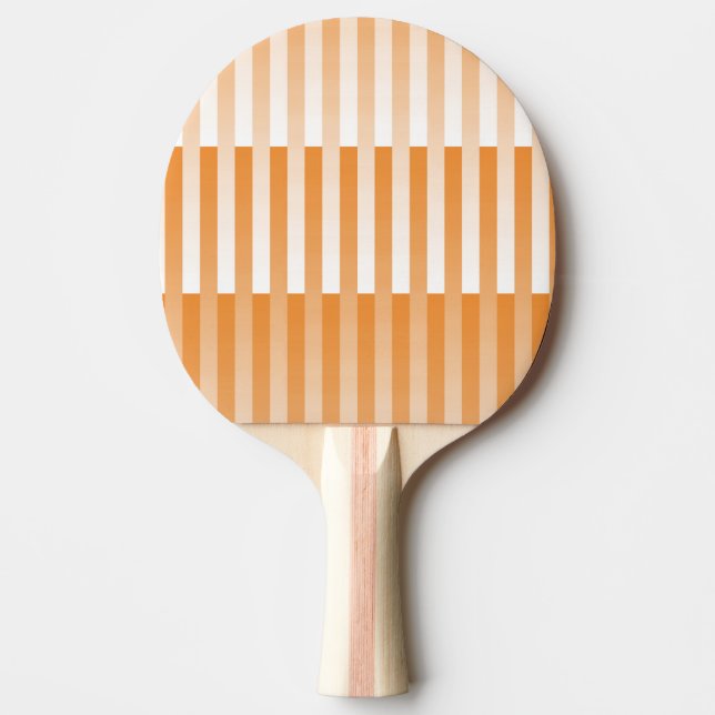 Raquette De Ping Pong Motif à rayures blanches orange (Devant)