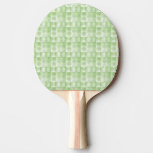 Raquette De Ping Pong Motif abstrait à carreaux verts et blancs