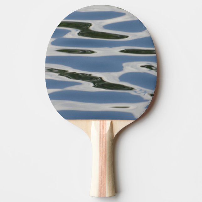 Raquette De Ping Pong Motif Abstrait bleu et blanc (Devant)