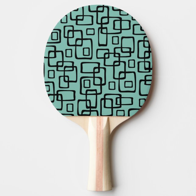 Raquette De Ping Pong Motif Abstrait moderne rétro du milieu du siècle (Devant)