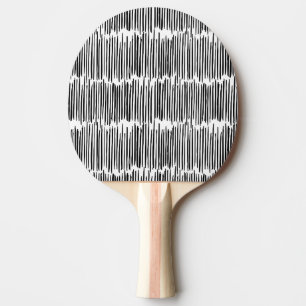 Raquette De Ping Pong Motif abstrait noir et blanc de rayure