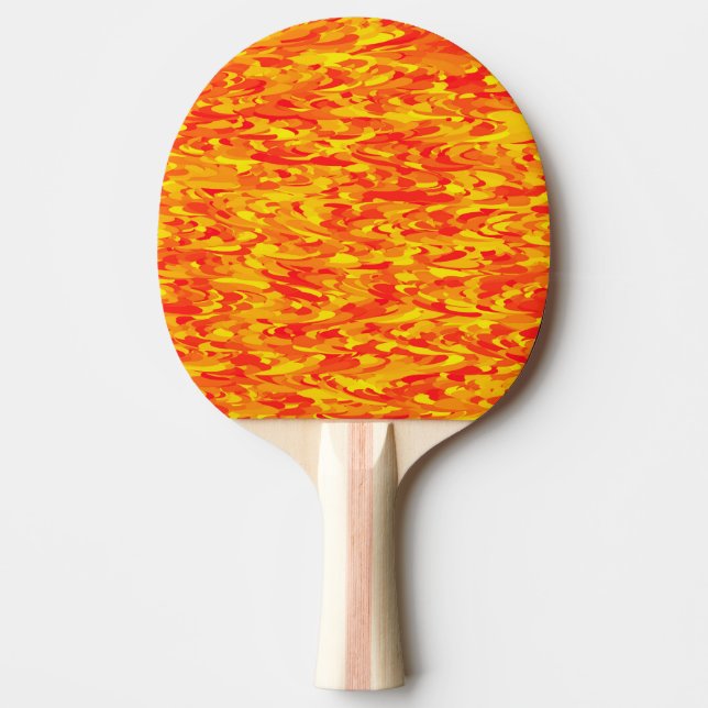 Raquette De Ping Pong Motif Abstrait orange rouge jaune (Devant)