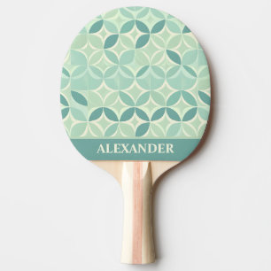 Raquette De Ping Pong Motif Abstrait Personnalisé Vert Pastel