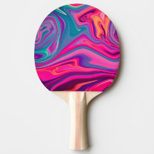 Raquette De Ping Pong Motif Abstrait vert bleu clair et tendance