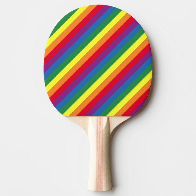 Raquette De Ping Pong Motif arc-en-ciel diagonal (Devant)