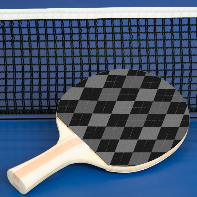 Raquette De Ping Pong Motif Argyll Gris Charbon et Noir (Insitu)