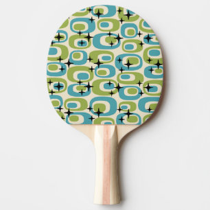 Raquette De Ping Pong Motif atomique moderne du milieu du siècle