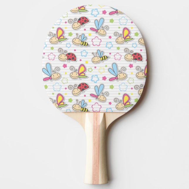 Raquette De Ping Pong motif avec des insectes (Devant)