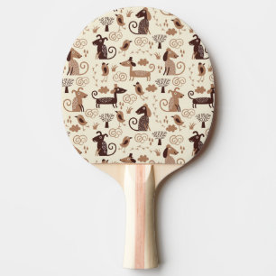Raquette De Ping Pong motif avec les chiens mignons