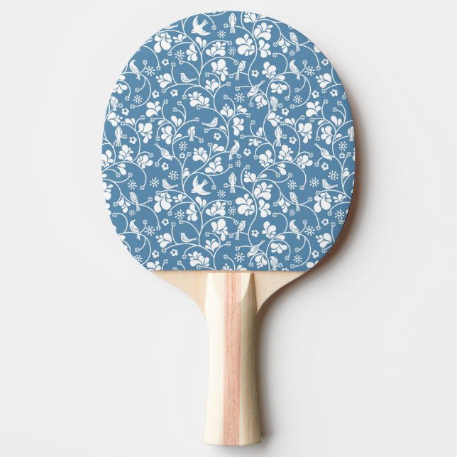 Raquette De Ping Pong motif avec les oiseaux et l'ornement de plantes (Devant)