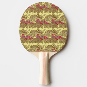 Raquette De Ping Pong Motif avec les poissons et la vague