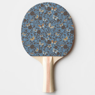 Raquette De Ping Pong motif avec les roses et le papillon