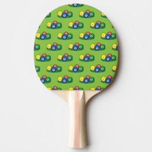 Raquette De Ping Pong Motif Billard Pool Snooker Balls