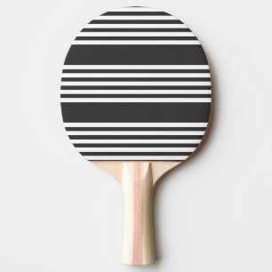 Raquette De Ping Pong Motif blanc et charbon de bois à cinq bandes