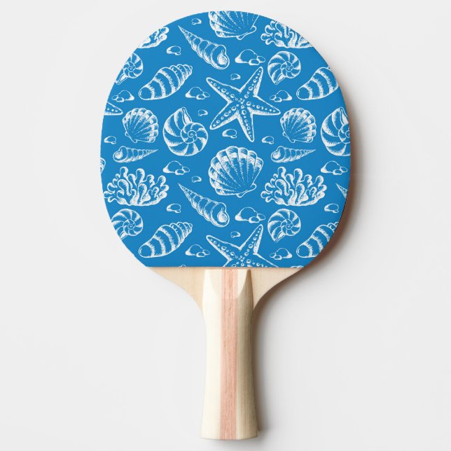 Raquette De Ping Pong Motif bleu de plage (Devant)