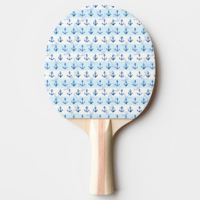Raquette De Ping Pong Motif bleu en pastel d'Ancre (Devant)