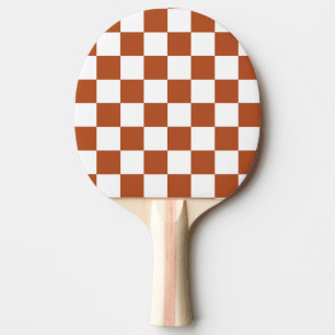 Raquette De Ping Pong Motif Brown blanc À damiers chèque