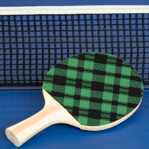 Raquette De Ping Pong Motif carreaux vert classique pour les fêtes