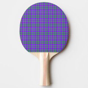 Raquette De Ping Pong Motif carreaux vert et violet