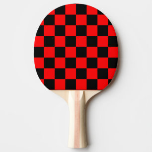 Raquette De Ping Pong Motif chèque À damiers rouge