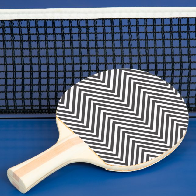 Raquette De Ping Pong Motif Chevron noir et blanc (Insitu)