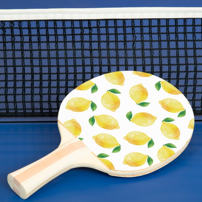 Raquette De Ping Pong Motif citron aquarelle (Insitu)